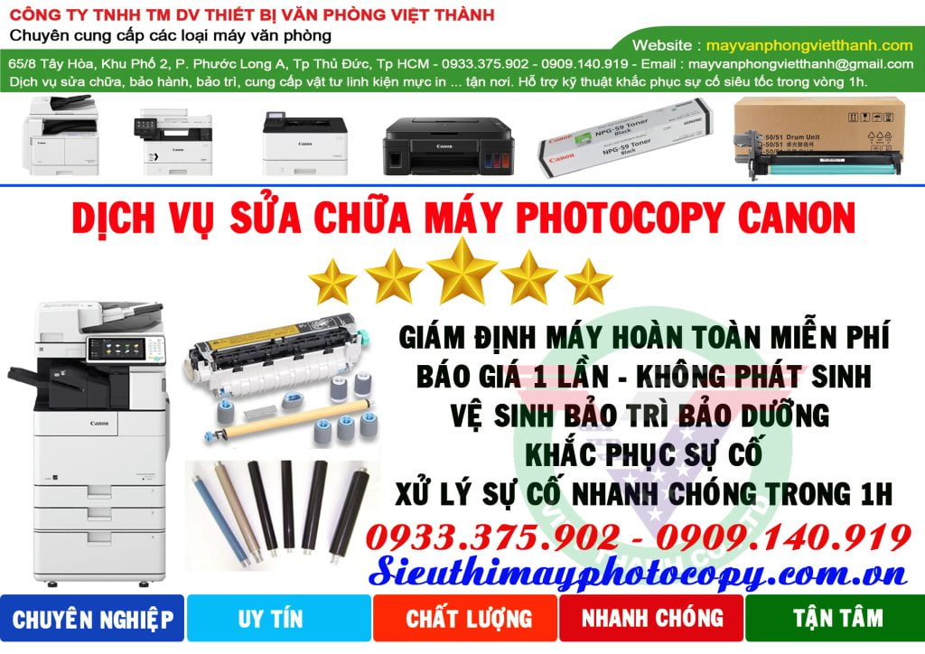 Dịch vụ sửa chữa máy photocopy Canon tại Tp HCM