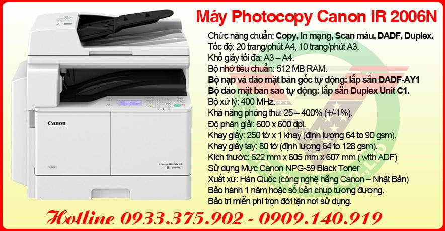 Máy Photocopy Canon iR 2006N